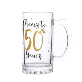 50.Geburtstag Geschenk, Männer und Frauen jubeln 50. Geburtstag Bierkrüge, Jubel zum 50. Geburtstag Bierglas, 50. Geburtstag Party Hochzeitstag dekoratives Geschenk, 18 Unzen