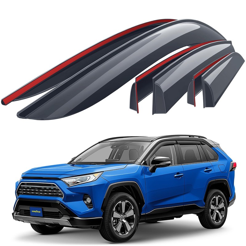 Goodyear Shatterproof Window Deflectors for Toyota RAV4 2019-2025, Tape-on Rain