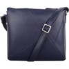 SNUGRUGS Ladies Soft Genuine Leather Triangular Insert Shoulder Bag, navy