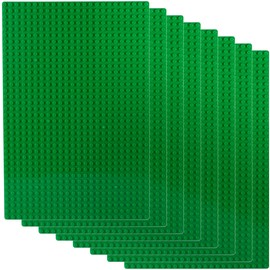 APOSTROPHE Games Building Block Base Plates Compatible with All Major Brands 19.2 cm x 28.8 cm Green Baseplates (8x Green)