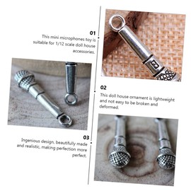 20 Pcs Simulation Microphone Music Microphone Voice Charm Microphones for Kids Miniature Microphone Toy Mic for Kids Music Decor Mini Microphones Accessories Metal Alloy Child