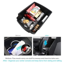 CDEFG Center Console Organizer for 2020 2021 2022 2023 2024 2025 Kia Soul, Insert ABS Black Materials Tray, Armrest Box Secondary Storage (Black Mats)