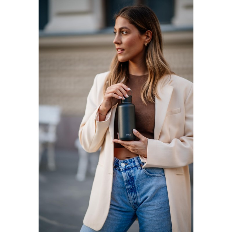 EQUA Timeless Stainless Steel Water Bottle, 600 ml, BPA-Free, Leak-Proof,