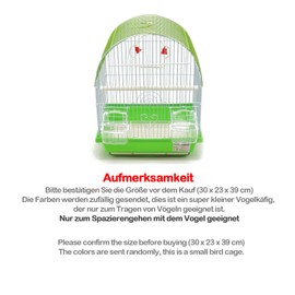 BPS BPS-1160 Metal Bird Cage Small Cage with Feeding Bowl and Drinker Bucket Jumping Swing Colour Random 30 x 23 x 39 cm