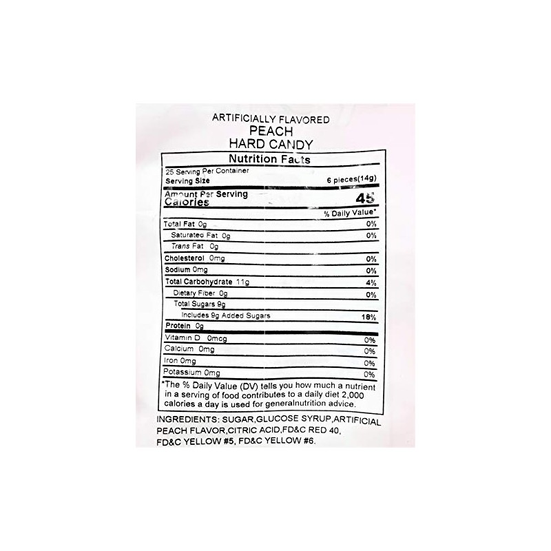 Hongyuan Dakeyi Hard Candy (Peach, 2 Pack)