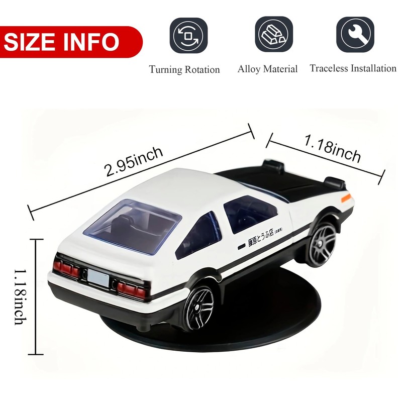 JNZIBQ Car Dashboard Drift Spin Ornament, Alloy Rotating AE86 Auto