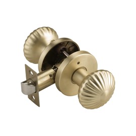 NCSEN Gold Interior Door Knobs, Heavy Duty Door Knob with Lock, Seashell knob Door Handles for Bath & Bedroom