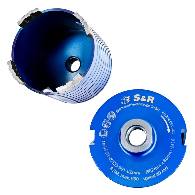 S&R Diamond Core Bit 72mm SDS-plus Can Drill Bit for