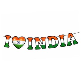 FI - FLICK IN 1 Pc I Love My India Set for Independence Day Decoration Items Tricolor 15th August 26th January Decorations Republic Day Decoration for Home Office School (Pack of 1, Tricolor)