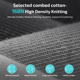 Leguper 6 Pack Performance Mens Ankle Socks - Cushioned Athletic Low Cut Running Socks, Dynamic Design Anti-Blister Sport Socks(Black,L)