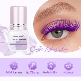 Eyelash Glue for DIY Lash Extensions: Wendy, Supply to Use at Home, 2-3 Sec Fast Drying, Strong Hold, ZP, Clear, 5ml