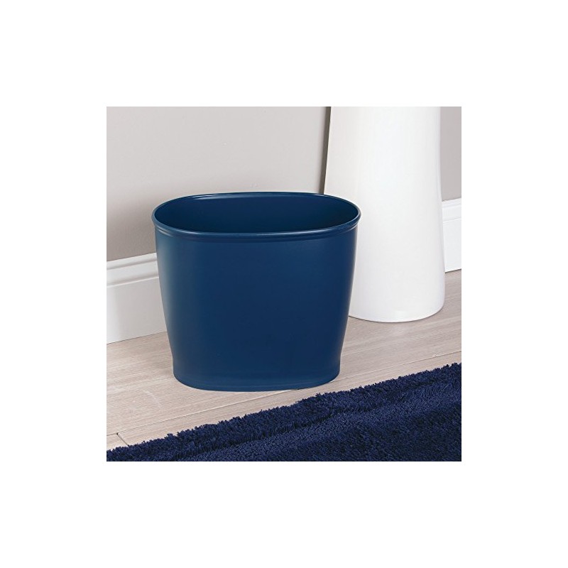 iDesign Kent Plastic Oval Wastebasket, Trash Can for Bathroom, Kitchen,