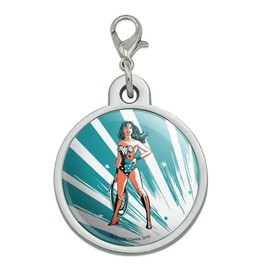 GRAPHICS & MORE Wonder Woman Flashing Lights Chrome Plated Metal Pet Dog Cat ID Tag