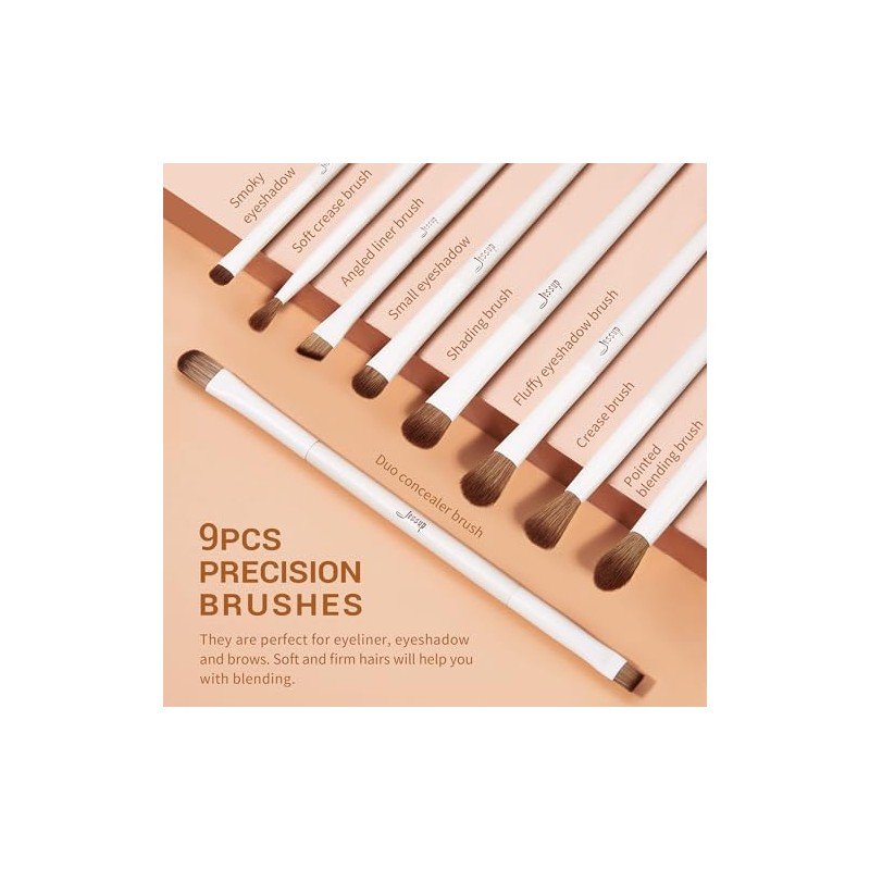 Jessup Set de 14 Brochas para Maquillaje Veganas para Rostro