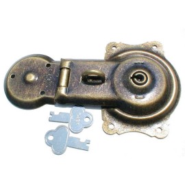 Furniture Knowledge Antique Brass Trunk Lock with Keys chest steamer vintage box old patina rustic