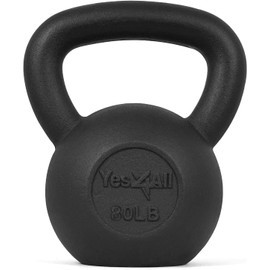 Yes4All 80 lbs Kettlebell Heavy Cast Iron Solid Smooth Handle Weights for Women/Men, Strength Training Equipment