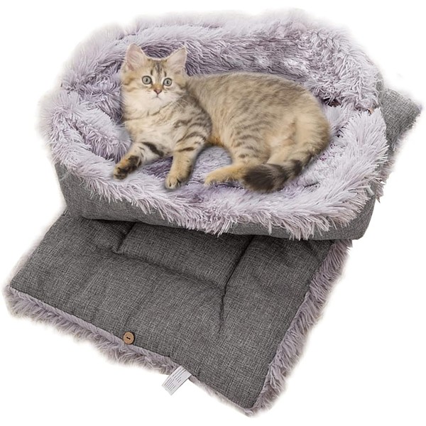 JABNOW Pets Cat Blanket for Cats Cat Bed Fluffy 2-in-1