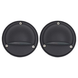 Lumina Low Voltage Landscape Lighting Cast-Aluminum Outdoor Deck and Step Light Warm White 2W G4 LED Bulb Included Garden Yard Decoration Lights for Stair Pathway Walkway - Black DSL0101-BKLED2 (2PK)