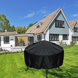 BBQ Grill Cover, 44 Inch Round Outdoor Smoker Cover with Adjustable Drawstring, Waterproof Oxford Cloth Charcoal Grill Cover for Yard and Garden