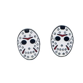 Classic Horror Jason Mask Metal Enamel Stud Earrings