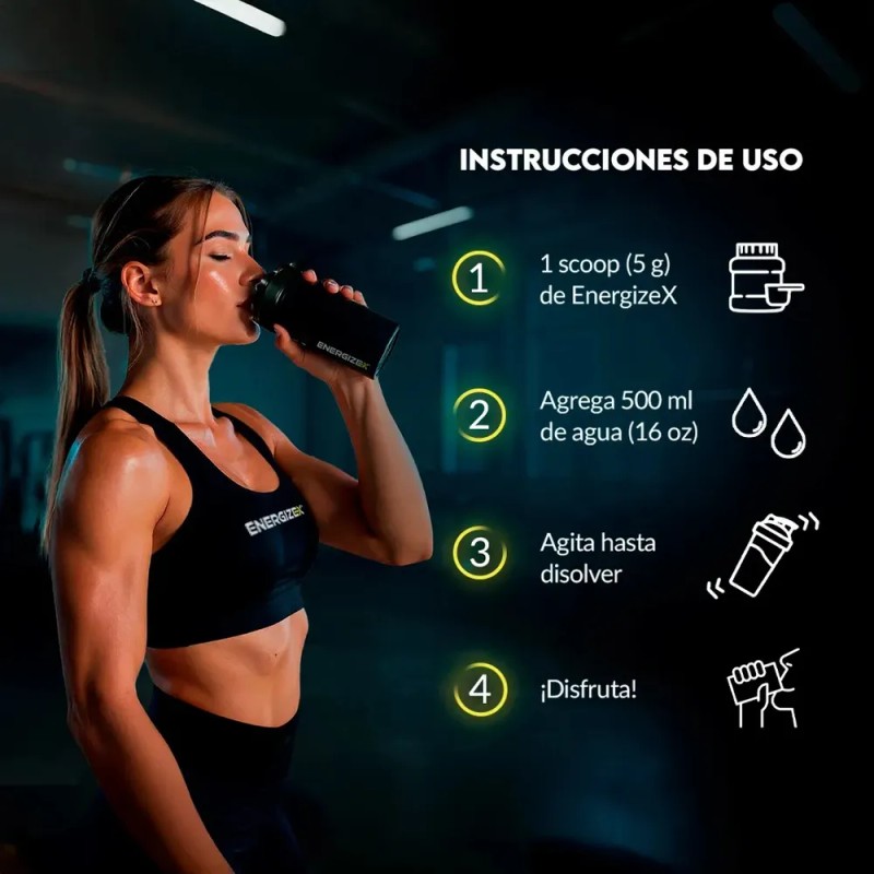 EnergizeX Creatina Monohidratada 100 Pura Sin Sabor 450g Vegana
