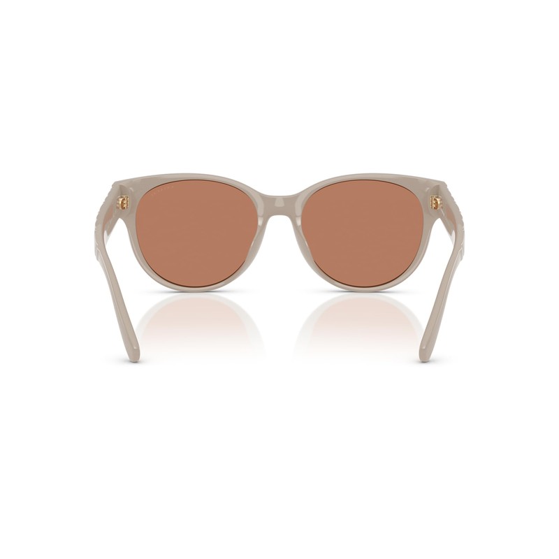 Coach Women's HC8430D Round Sunglasses, Khaki Solid/Brown Solid, 56 mm