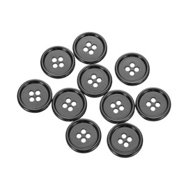 HARFINGTON 10pcs Metal Sewing Button, 18mm 4-Hole Round Suit Shirts Coats Clothes Sewing Buttons for Decoration Craft, Gunmetal