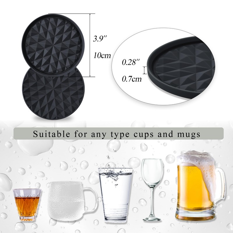 Wingcases Silicone Coasters for Drinks[4 Pack]- Cup Mat for Tabletop