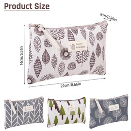 Cosmetic Bag Canvas Pack of 4 Multifunctional Small Make Up Bag Organiser with Zip Travel Toiletry Bag Pencil Case for Cosmetics Stationery Change Cards, multicoloured, Fashion