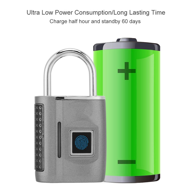Smart Fingerprint No Password Unlock Padlock Customs Lock for Suitcase