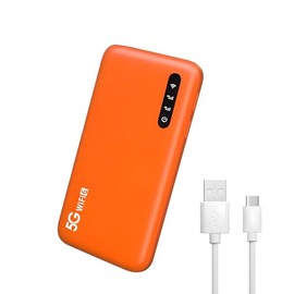 5G Mobile Hotspot, Portable High Speed Dual Band WiFi6 Router with SIM Card Slot, Support 16 Devices Stable Connection(Orange)