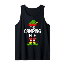 Camping Elf Xmas Matching Family Elf Squad Christmas Tank Top