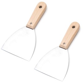 LUXXII (2 Pack) 4" Paint Scrapers Taping Putty Scrapers Drywall Scrapers for Home DIY Tools (B)