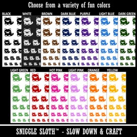 Round Cat Skeptical Temporary Tattoo Water Resistant Fake Body Art Set Collection - Purple (One Sheet)