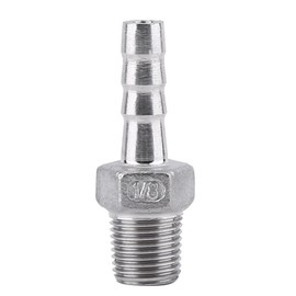 BORDSTRACT Accesorios espiga para manguera SS304 Rosca macho acero inoxidable Conector cola manguera espiga BSP 1/8"~3/4" para conectar tubería de aire, de combustible, tubería (1/8×6mm)