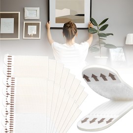 RAINFLOW 64 Strips(32 Pairs) Picture Hanging Strips-Sticky Hooks for Hanging Heavy Duty, Removable Hook and Loop Tape, Refill Wall Adhesive Strips, No Damage Wall Picture Hangers Without Nails,