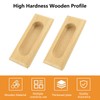 MOROBOR 2PCS Rectangular Wood Recessed Concealed Handle, 3.4" Embedded Design