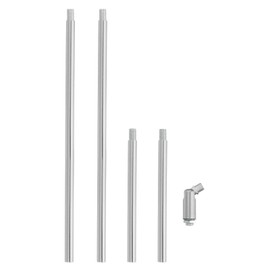 PATIKIL Threaded Extension Rod,4 Set 6" and 12" M10 x 1mm Fine Thread Lamp Pipe with Lamp Pipe Nipple,Sloped Ceiling Adapter for Pendant Light Island Lighting Chandelier Stems,Silver