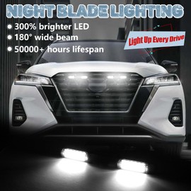 LED Front Grille Lights for Nissan Kicks 2021 2022 2023 2024 S SV SR Grill Lights for Kicks Car Accessories 623109VC5A (White)