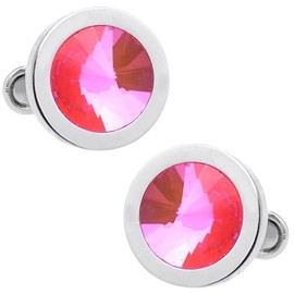 カフス専門店 CUFF ライトローズ クリスタル カフス カフスボタン カフリンクス n00183