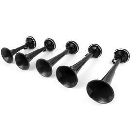 Scitoo 150db Super Loud 5Pcs Electric Air Horns Kit for Vehicles, Plastic Air Horns Kits Applicable for Bus, ATV, Motorcycle, Van, Truck (Black)