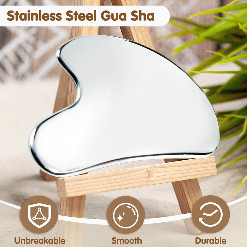 Flagest Gua Sha Stainless Steel, Gua Sha Stone Face Massage