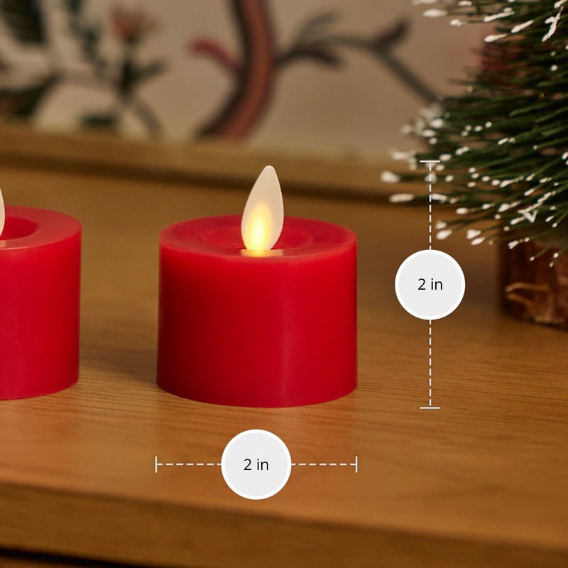 Luminara 2-Pack Moving Flame LED Flameless Tealight (2" x 2")