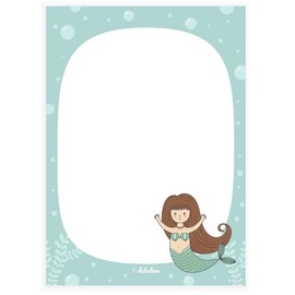 dabelino Mermaid Pad Set of 6 for Children DIN A6, 25 Sheets (Party Bag Children's Birthday, Girls or Boys)