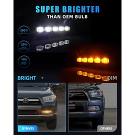 DYNVEX Sequential Front LED Fog Lights Assemblies for 2010-2013 Toyo-ta 4Runner, Switchback Clear Lens Amber Turn Signal Light & White Daytime Running Lights, [Newly Modern Upgrade] Fog Lamps, 1 Pair