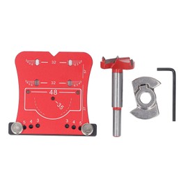 35mm Hinge Hole Opener Aluminum Alloy Quick Positioning Hinge Drilling Guide Locator and Drill Bit Set Red