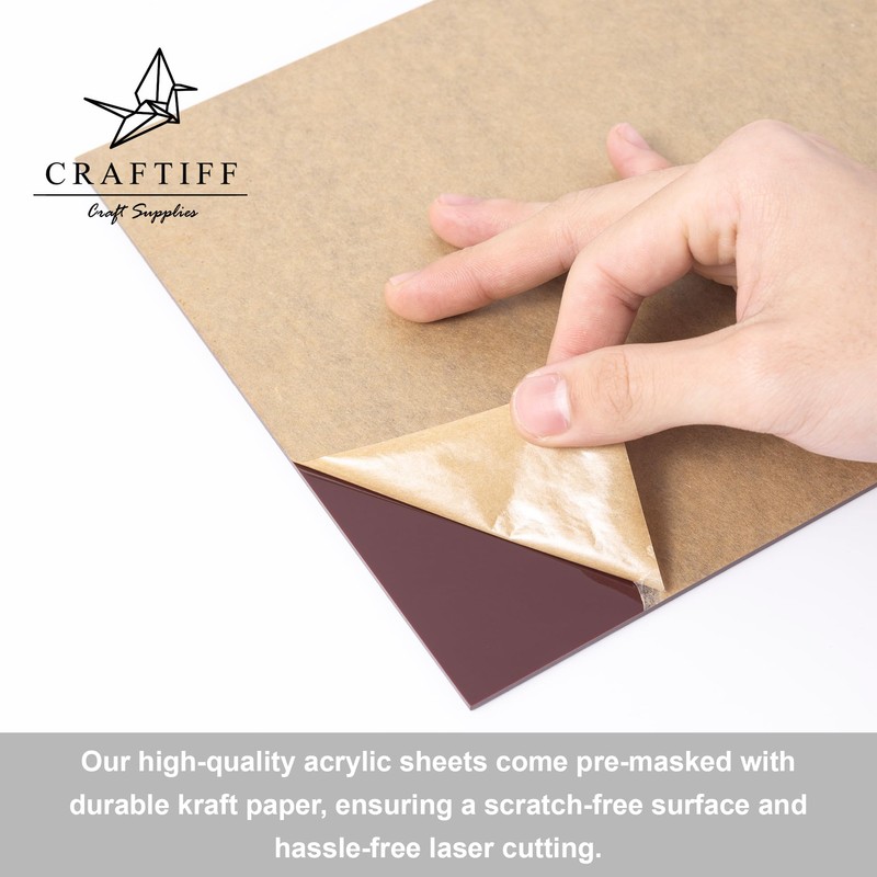 Dark Coffee Opaque Brown Acrylic Sheets 1/8 Thick, 12x8 inch,