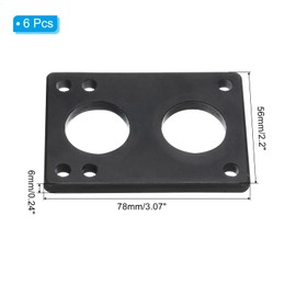 PATIKIL 6mm / 1/4" Skateboard Riser Pads, 6 Pack Rubber Angled Wedge Shock Pads for Skateboard Truck Cruiser, Black