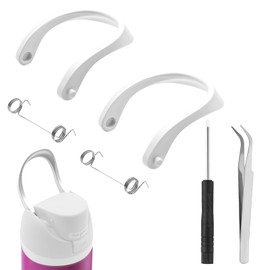 JTJEI 2pcs Handles for Owala FreeSip 24oz 32oz, Water Bottle Cap Carry Loop Handle, Replacement Parts for Owala Cup 16/25/40oz Easy Bottle Top Lid Cap Replacement Accessories, BPA-Free (White)