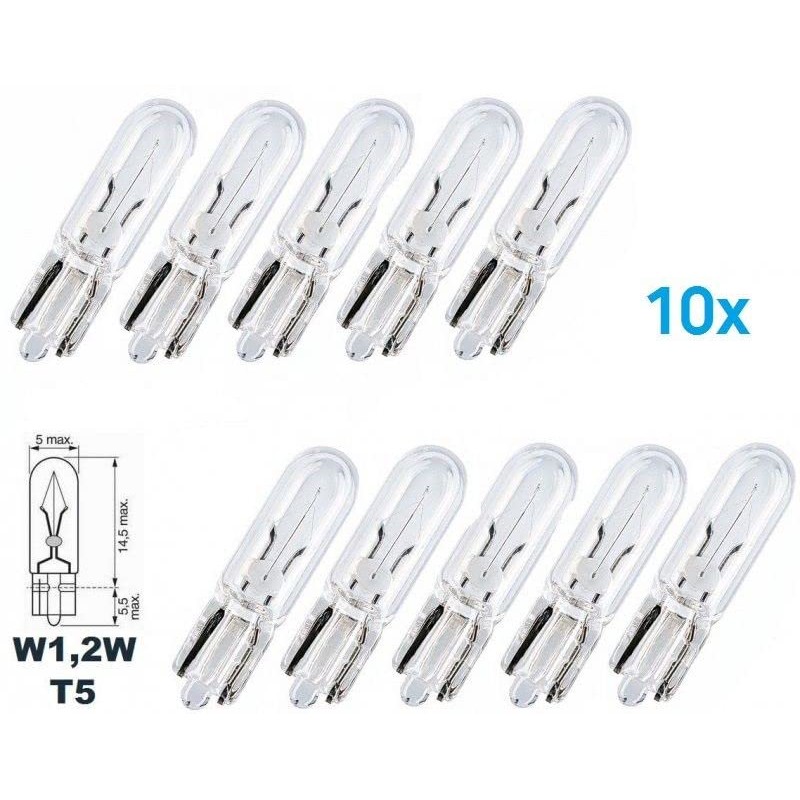 INION 10x W1.2W T5 1.2W Car Lighting Bulb Glass Base